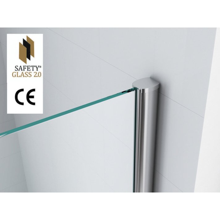 Graffic inloopdouche 1000 x 2000 x 10 mm nano safety glass folie helder glas/chroom
