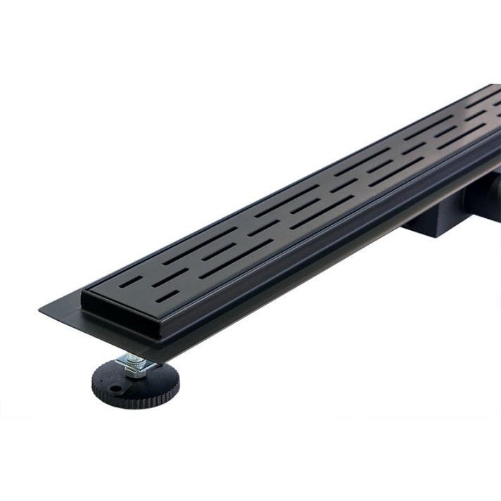 Sani DeLuxe Douchegoot Mat Zwart met flens 70