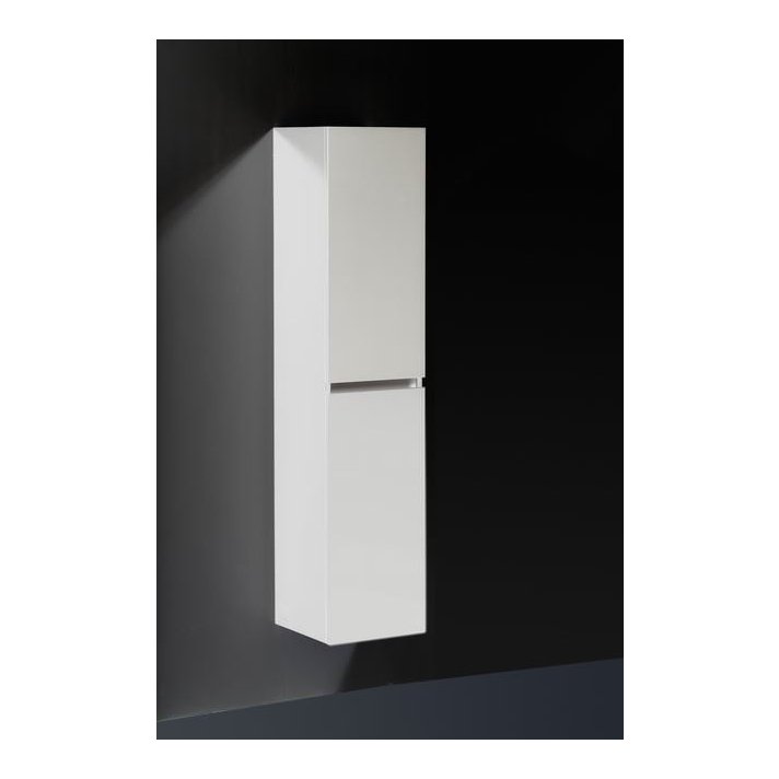 Sani DeLuxe Trendline basic kolomkast met greeplijst aluminium Hoogglans Wit