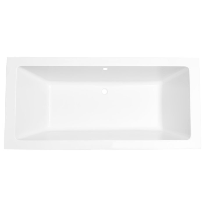 Wiesbaden Santino SQ inbouw duo ligbad 180x80x49 cm acryl glans wit