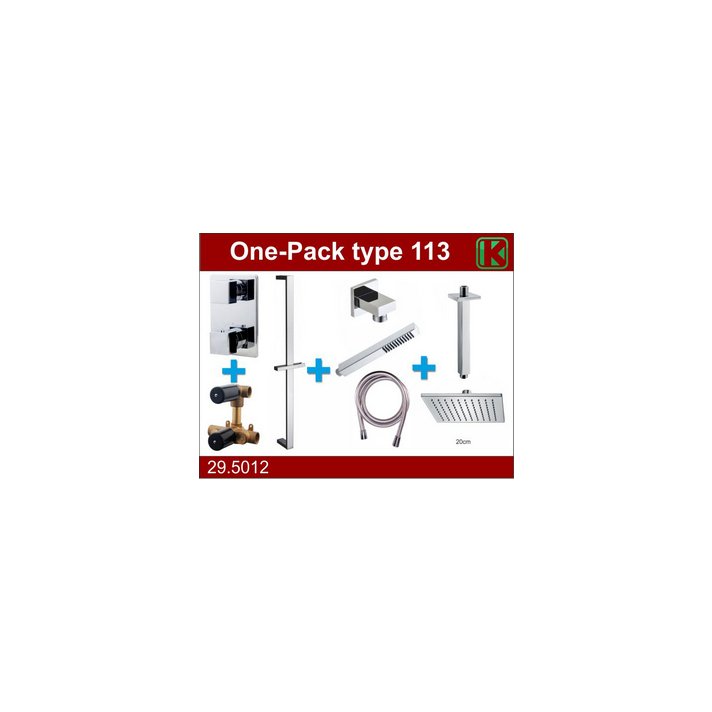 one-pack inbouwthermostaatset type 113 CHR (20cm)