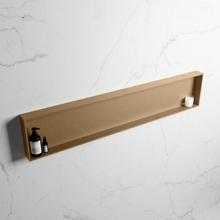 Mondiaz Easy Nis 149,5x29,5cm in solid surface kleur Oro | Oro. 1 vak  geschikt voor in- of opbouw