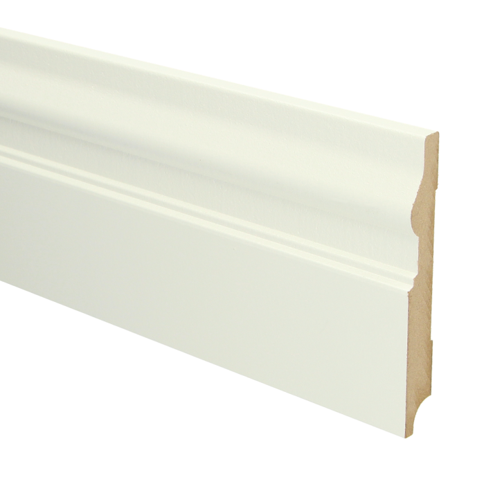 MDF Renaissance plint 120x15 wit voorgelakt RAL 9010 | 2.4 meter