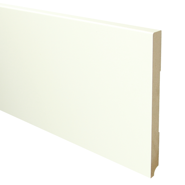 MDF Moderne plint 190x15 wit voorgelakt RAL 9010 | 2.4 meter