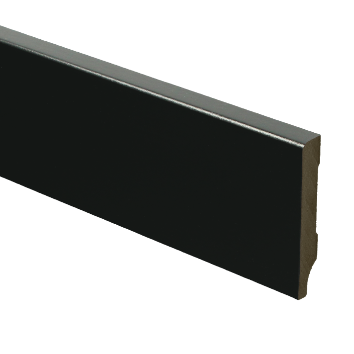 MDF Moderne plint 55x9 voorgelakt RAL 9005 | 2.4 meter
