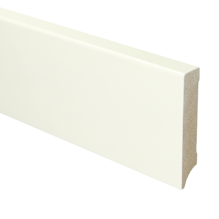 MDF Moderne plint 90x18 wit voorgelakt RAL 9010 | 2.4 meter
