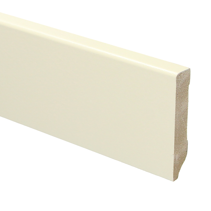 MDF Moderne plint 70x12 voorgelakt RAL 9001 | 2.4 meter