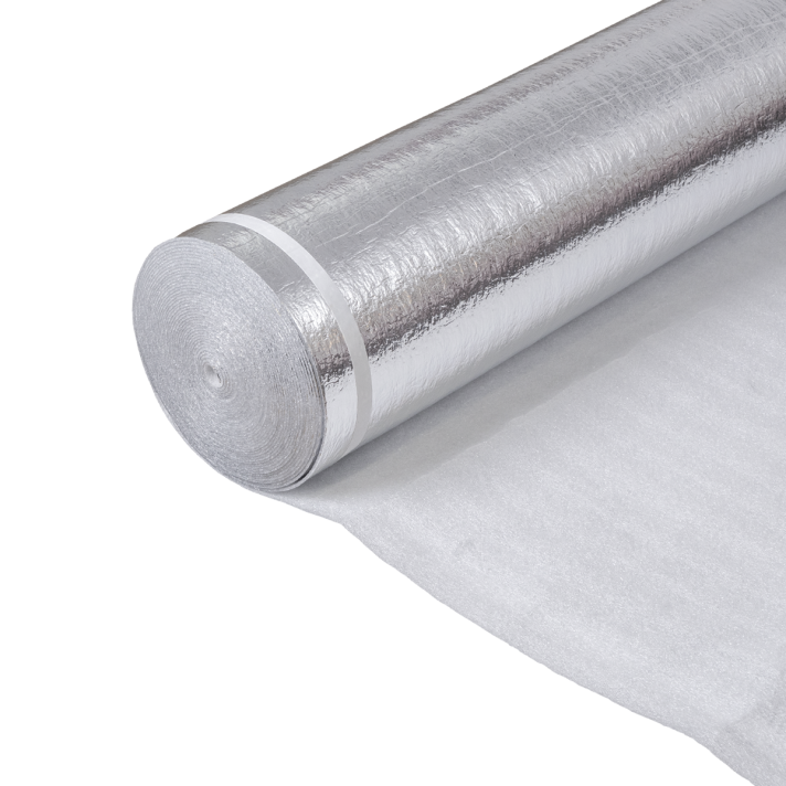 Alufoam ondervloer - 2 mm dik, 20 cm overlap met plakstrip