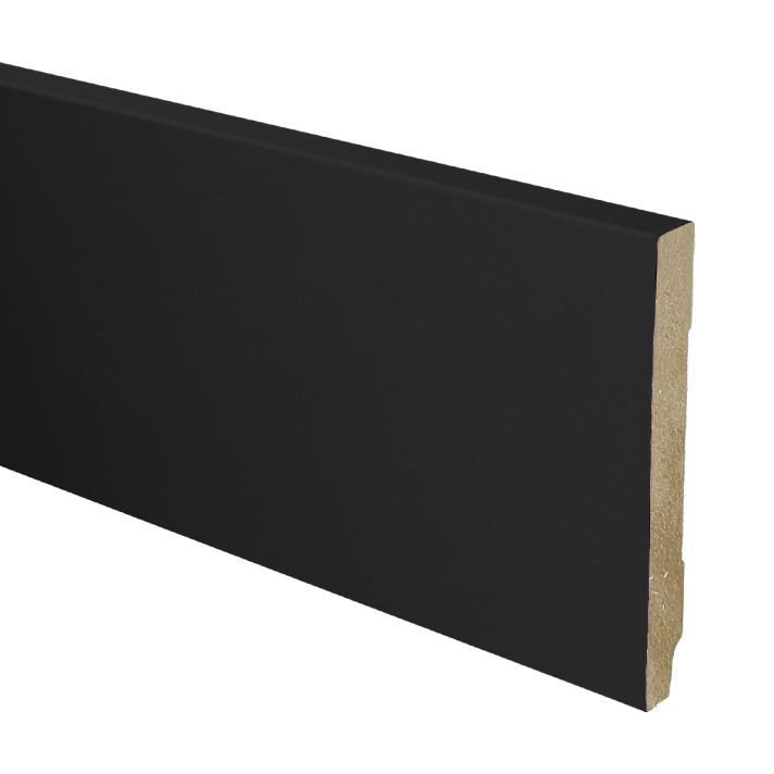 MDF plint recht 120x15 zwart gefolied | 2.4 meter