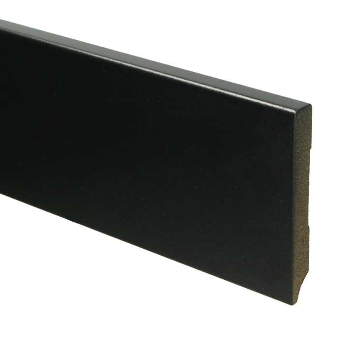 MDF Moderne plint 90x12 voorgelakt RAL 9005 | 2.4 meter