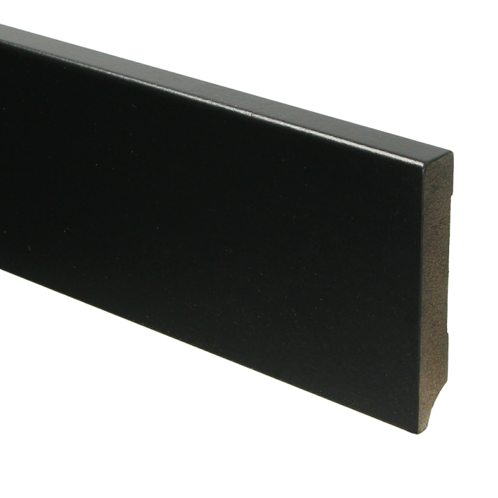 MDF Moderne plint 90x15 voorgelakt RAL 9005 | 2.4 meter