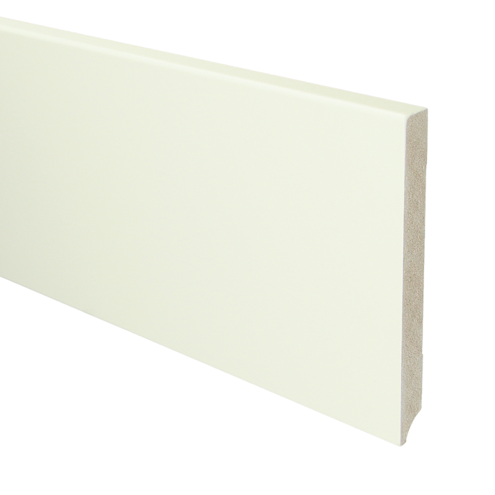 MDF Moderne plint 150x15 wit voorgelakt RAL 9010 | 2.4 meter
