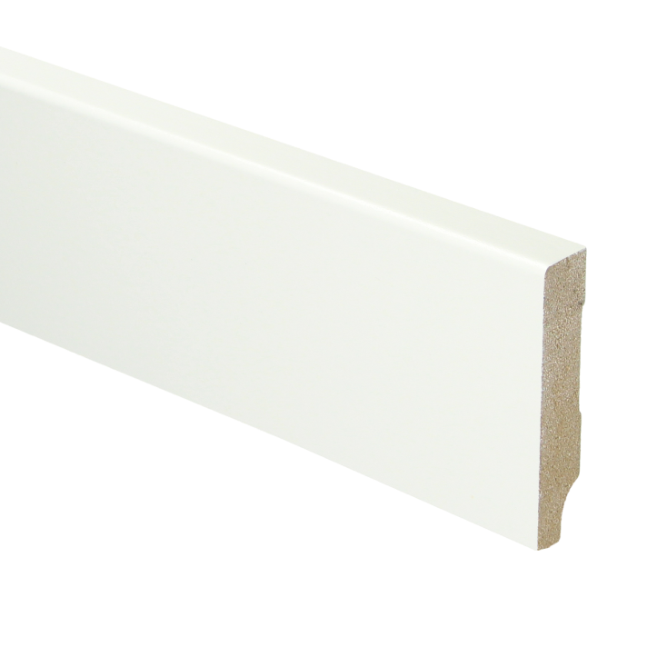 MDF Moderne plint 55x12 voorgelakt RAL 9016 | 2.4 meter