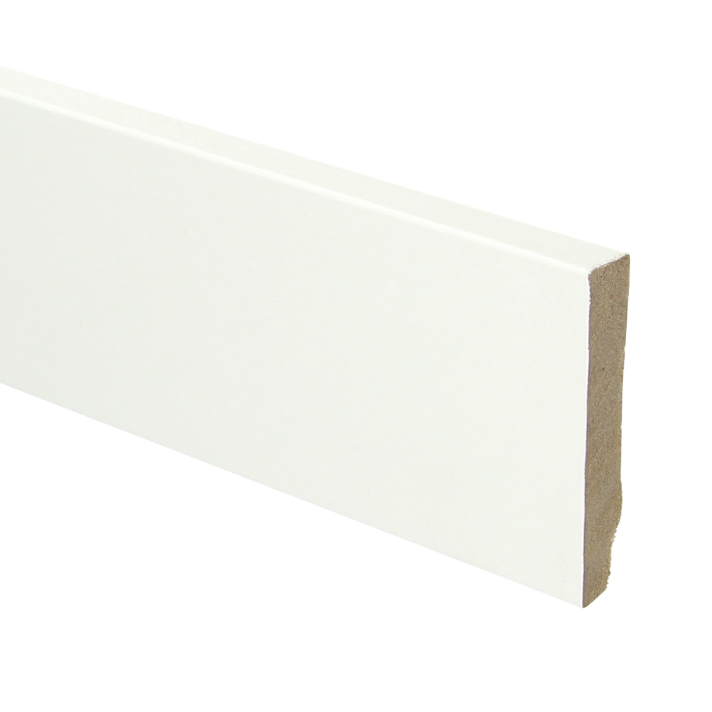 MDF plint recht 70x12 wit gefolied | 2.4 meter