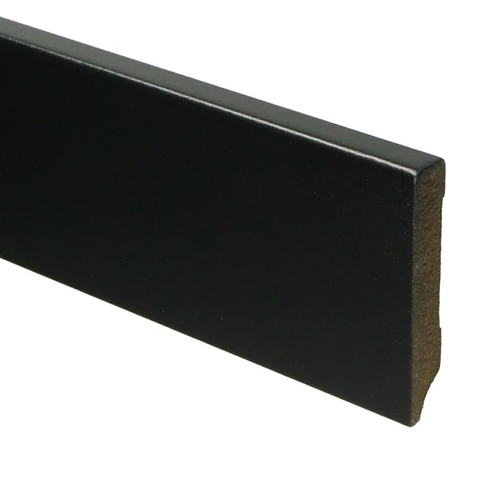 MDF Moderne plint 70x12 voorgelakt RAL 9005 | 2.4 meter