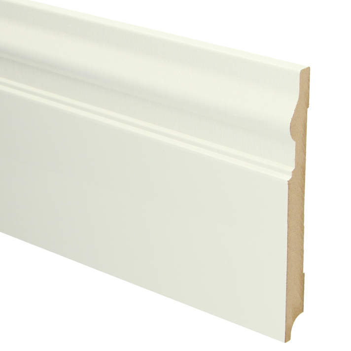 MDF Renaissance plint 190x18 wit voorgelakt RAL 9010 | 2.4 meter