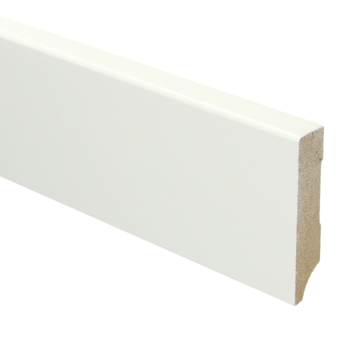 MDF Moderne plint 70x15 voorgelakt RAL 9016 | 2.4 meter