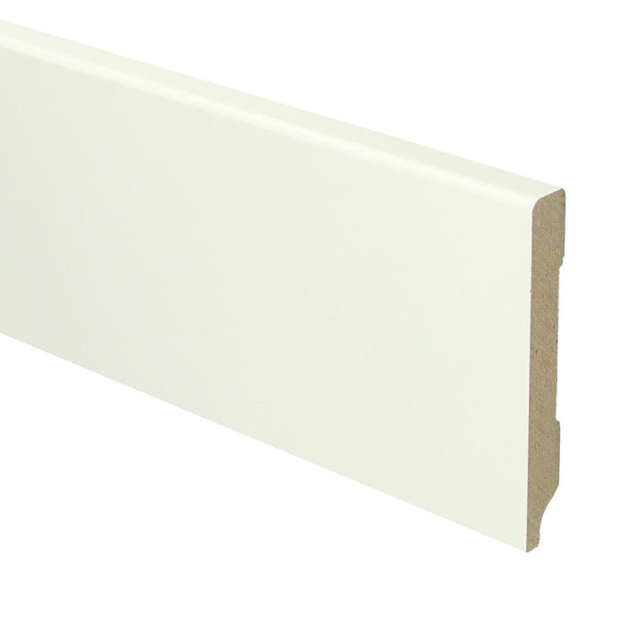MDF Moderne plint 90x12 wit voorgelakt RAL 9010 | 2.4 meter