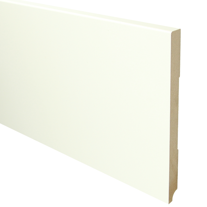 MDF Moderne plint 220x18 wit voorgelakt RAL 9010 | 2.4 meter