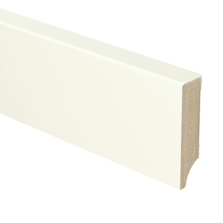MDF Moderne plint 70x18 wit voorgelakt RAL 9010 | 2.4 meter