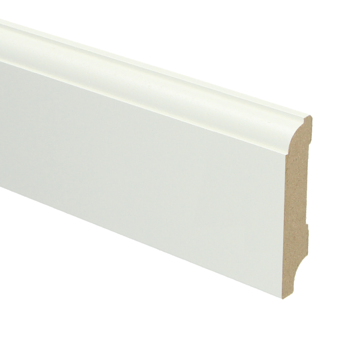MDF Eigentijdse plint 70x15 wit voorgelakt RAL 9010 | 2.4 meter