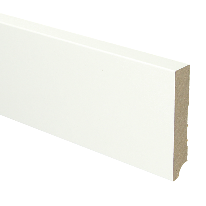 MDF plint recht 90x18 wit gefolied | 2.4 meter