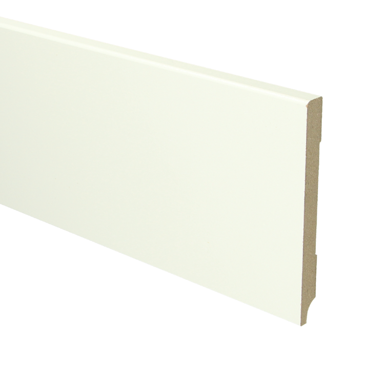 MDF Moderne plint 120x12 wit voorgelakt RAL 9010 | 2.4 meter