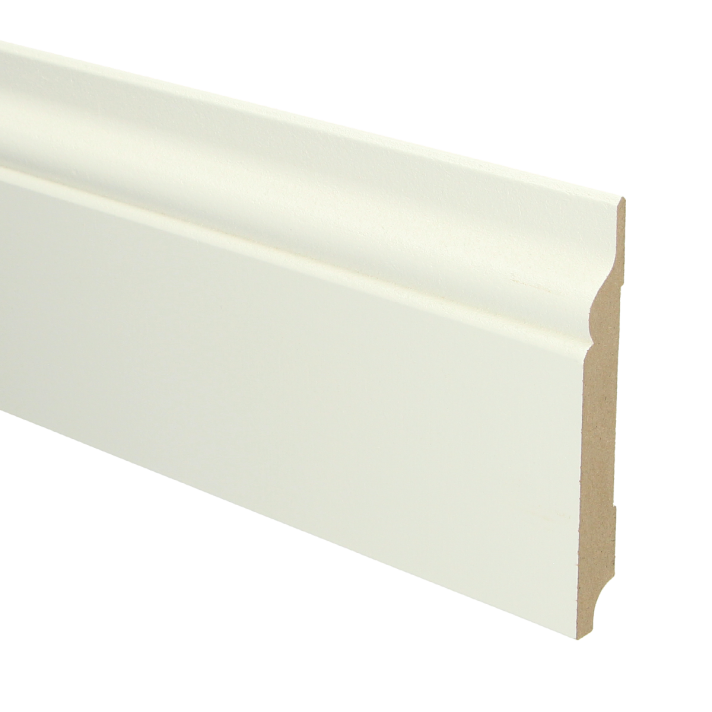 MDF Romantische plint 120x15 wit voorgelakt RAL 9010 | 2.4 meter
