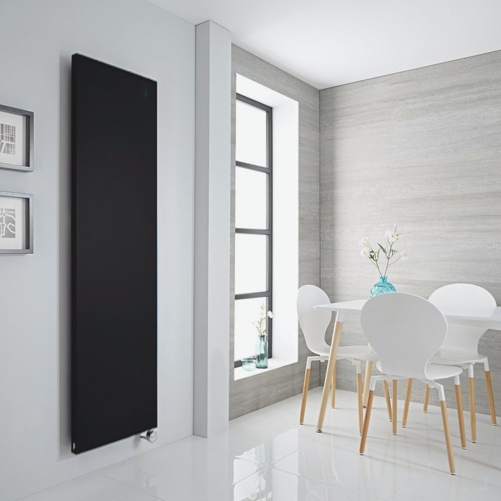 500x1600 - 700 Watt | Handdoekradiator Vlak Mat Zwart Elektrisch