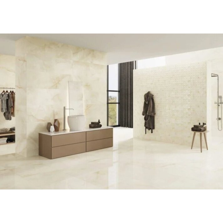 Alaplana Alure hoogglans vloertegel 120x120 Cream