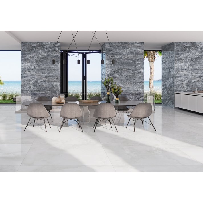 Alaplana Amalfi hoogglans vloertegel 120x120 Blanco