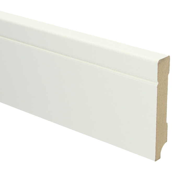MDF Tijdloze plint 90x15 wit voorgelakt RAL 9010 | 2.4 meter
