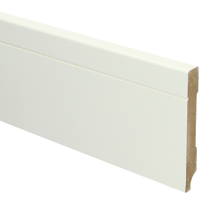 MDF Tijdloze plint 90x12 wit voorgelakt RAL 9010 | 2.4 meter