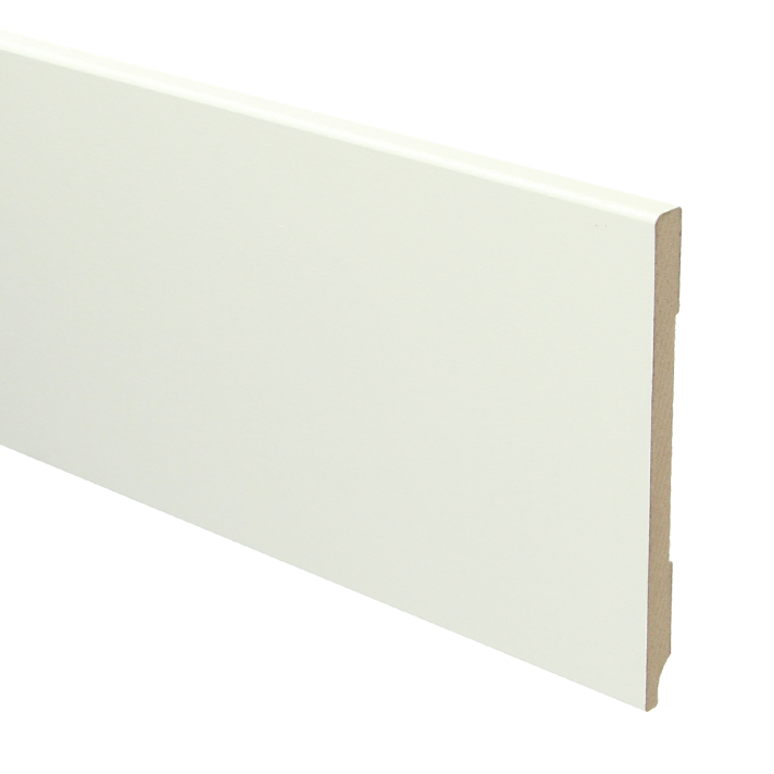 MDF Moderne plint 120x9 wit voorgelakt RAL 9010 | 2.4 meter