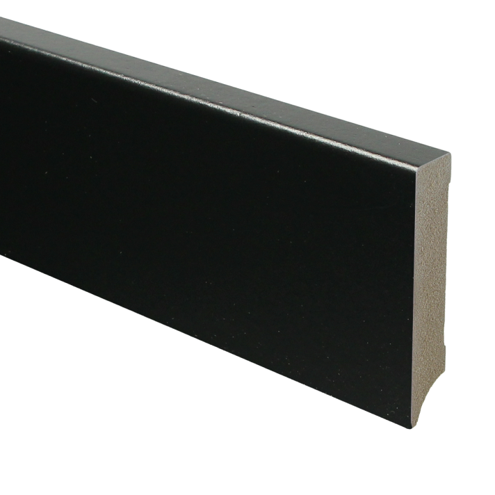 MDF Moderne plint 90x18 voorgelakt RAL 9005 | 2.4 meter