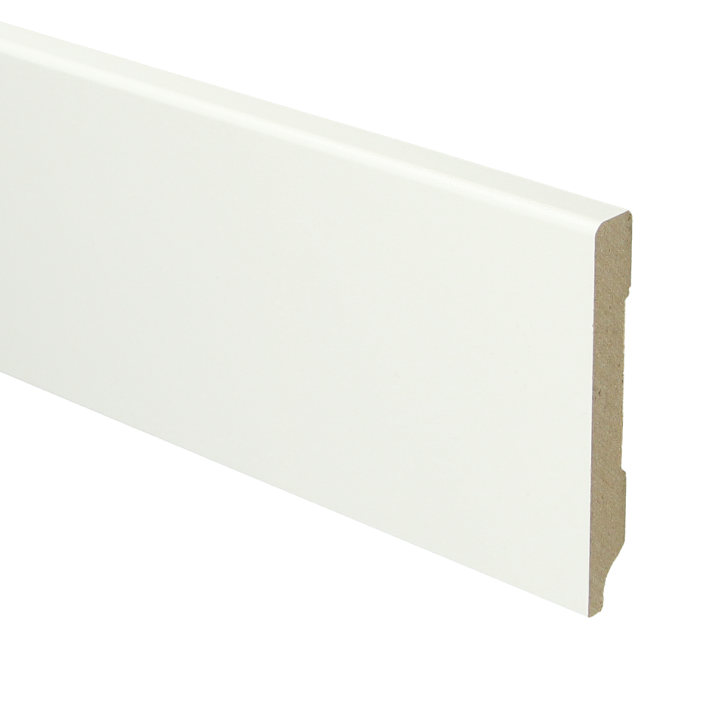 MDF Moderne plint 90x12 voorgelakt RAL 9016 | 2.4 meter