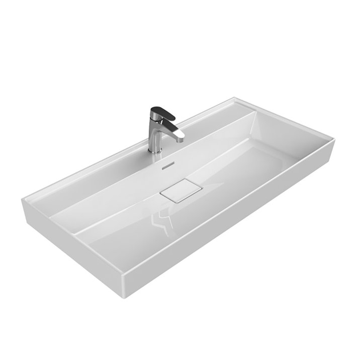 Eco Elegance Keramische Wastafel (100x48x10cm) - Wit