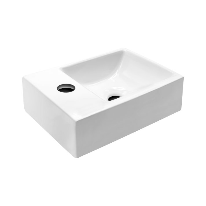 Eco Elegance Keramische Wastafel Met Kraangat Links (30,5X19X10,5cm)