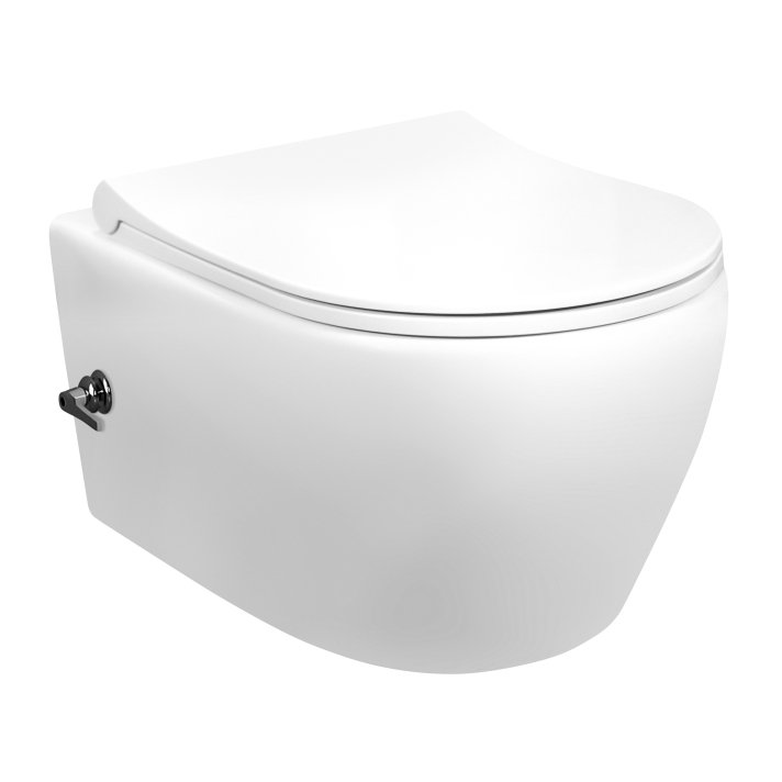 Eco Elegance Rimoff Ophang Wc Met Bidet Koud Water - Wit
