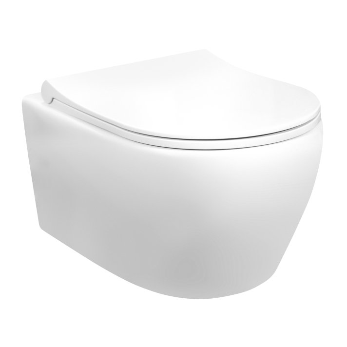 Eco Elegance Ophang Wc Met Rvs Sproeier Mat Wit