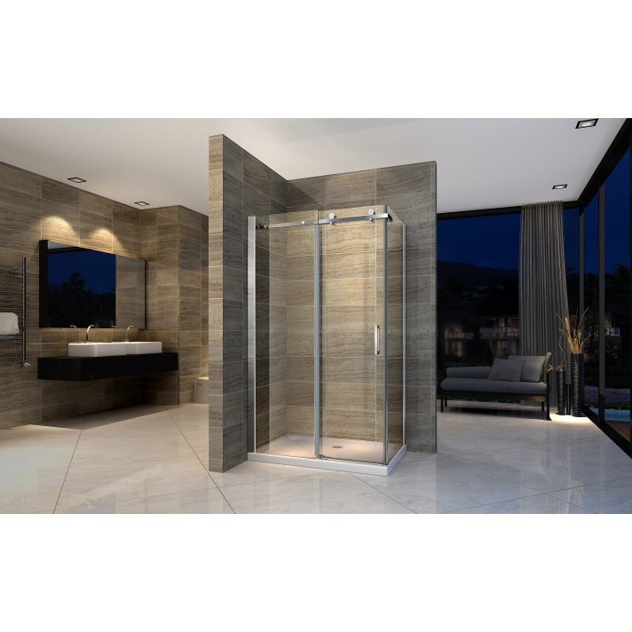 Eco Elegance Schuifdeur + Zijwand 8mm (80x120x190cm)