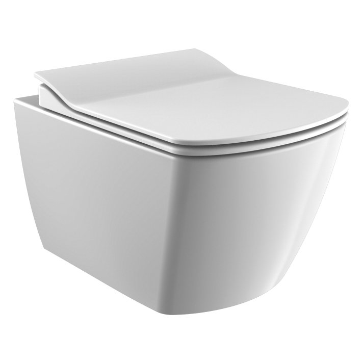 Hunk & Müeller Design Ophang Wc Wit Met Rvs Sproeier (Bidet), Rimoff Verborgen Bevestiging
