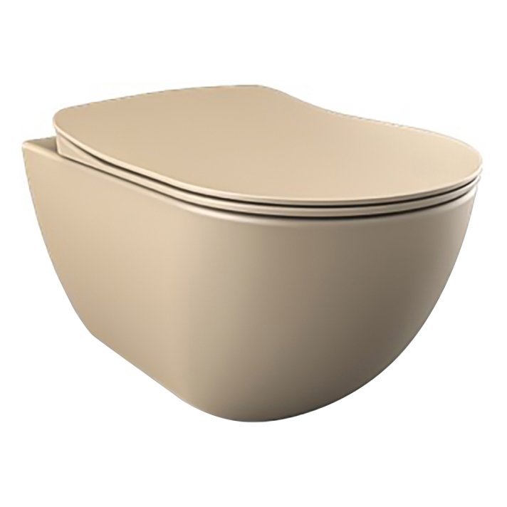 Hunk & Müeller Design Ophang Wc Met Rvs Sproeier (Bidet), Mat Cappucino