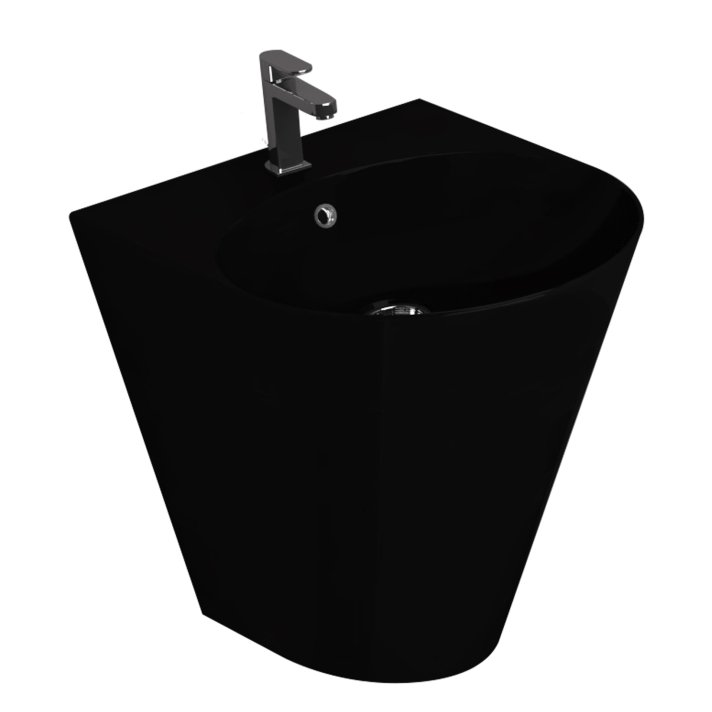 Hunk & Müeller Iglo Keramische Wastafel Met Kraangat - Mat Zwart