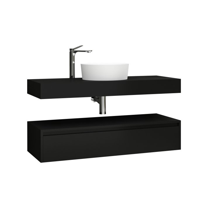 Eco Elegance Lina Onderkast (120cm) - Mat Zwart