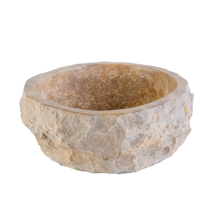 Eco Elegance Geërodeerde Natuurmarmeren Waskom - Bruin 30-35x15cm