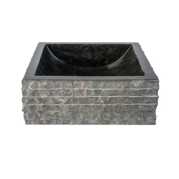 Eco Elegance Vierkanten Waskom Alur Kuipvormig - Zwart 40x40x15cm