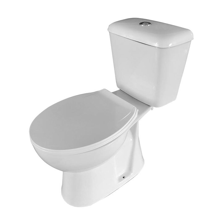 Eco Elegance Duoblok Staand Toilet Zonder Bidet, S-Trap (220mm) 4 In 1