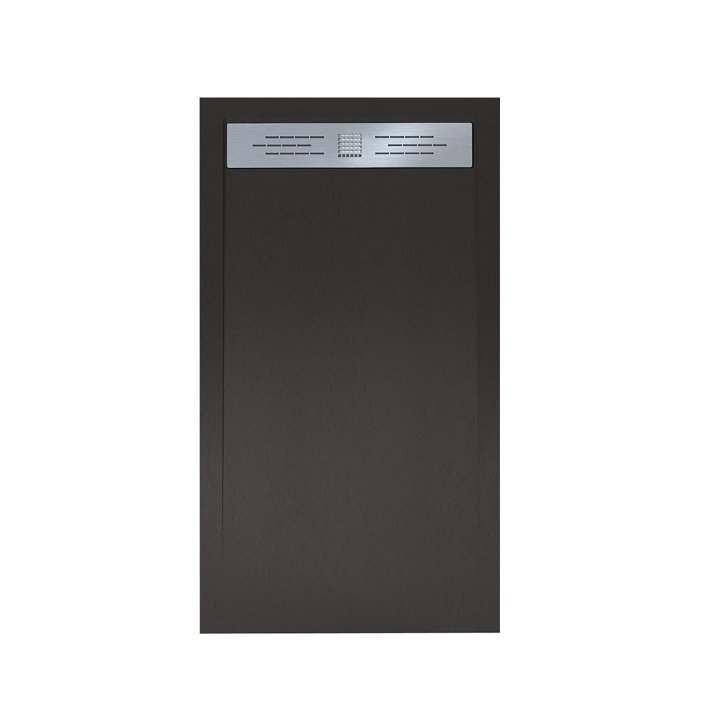 Hunk & Müeller Veroni Elite Flat Composietsteen Douchebak Zwart 120x80x3cm