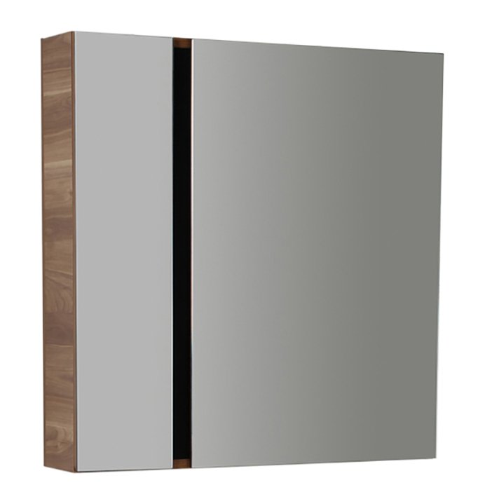 Hunk & Müeller Verti 80 Spiegelkast Okkernoot-Zwart 78x80x17cm